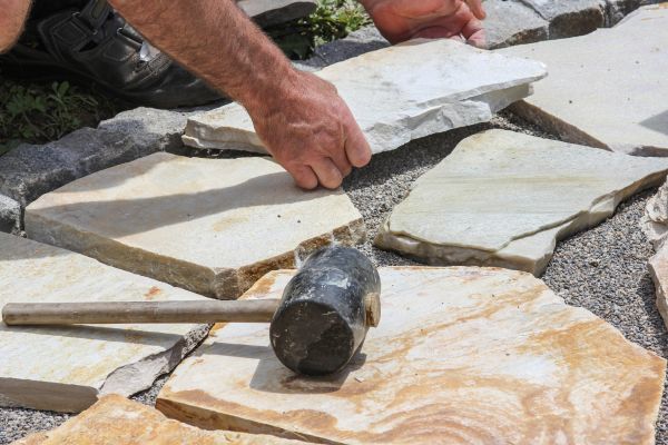 Stone Sidewalk Installation in Yorba Linda